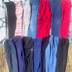 14 pairs girls 4t pants jeans leggings bundle